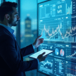 Image showcasing a successful entrepreneur managing the business' finances through financial forecasting